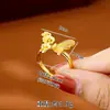 Nuevo Collar de Oro Arena Vietnamita Lujoso Antiguo Mariposa Flor de Amor Conjunto de Pulsera y Anillo Joyería Simple Duradera para Mujer