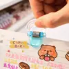 Portadocumentos de oficina con clip plegable tipo D transparente, juego de caja de almacenamiento con clips coloridos lisos sin marcas para encuadernación