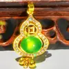 Colgante de Calcedonia Natural de Xinjiang con Borla de la Fortuna y Calabaza para Personas Mayores 8027 Jade