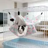Hamaca transfronteriza para hámster, hamaca suspendida de doble capa para petauros del azúcar y chinchillas, saco de dormir cálido para ardillas, hamaca para mascotas pequeñas