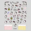 Nuevos en Stock Venta al por Mayor Pegatinas para Uñas Serie 3D en Relieve Ins Lindos Dibujos Animados Adhesivas Calcomanías para Uñas Graffiti