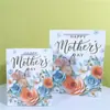 Bolsas de Regalo de Papel para el Día de la Madre en Stock al por Mayor, Bolsas de Papel para el Día de la Mujer, Bolsas de Regalo para Compras de Floristería con Estampado Dorado