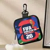 Cartera de Monedas Mundial de Fútbol Cuero Artificial Impermeable Piel Sintética Cremallera Bolsa de Almacenamiento Multifuncional Mini Estuche para Auriculares