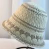 Sombrero de Cubo Tejido a Mano a Juego de Colores Estilo Coreano Otoño e Invierno Cálido Sombrero de Pescador Muestra Cara Pequeña Plegable Combinable Lana Sombrero Cubo