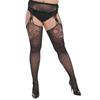 Medias Sexy de Encaje Jacquard Europeas y Americanas Medias con Liguero para Mujer Medias de Red Talla Grande Sexy Sexy Pantimedias Largas
