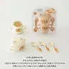 Kapi Plato para Comida Bebé Tazón para Comer Tenedor y Cuchara Juego de 7 Piezas Tazón Taza Infantil Juego de Vajilla de 5 Piezas