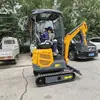 Novo Mini Escavadeira Tipo Esteira 1.8T Terraplanagem de Montanha Máquina de Valas Escavação Agrícola Modelo 18 Micro Escavadeira
