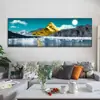 Pared de fondo de sofá de sala de estar pintura decorativa paisaje respaldo luz de fondo dormitorio de lujo estudio mural Rizhao Jinshan pintura colgante