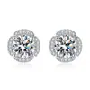 Temblores de mano rápidos aretes de moissanita en vivo aretes de diamante de color aretes de cabeza de vaca aretes simples de diamante Mosan una generación de cabello