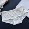 [80-120] 524 Seda de Hielo estampado lindo tiro bajo bolsa de ropa interior para mujer cadera con taladro ropa interior para mujer tiro bajo