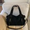 Bolso Tote de Gran Capacidad Nuevo de Nicho 2026 para Mujer, Lindo Bolso Retro para Hombro de Motociclista con Múltiples Bolsillos, Bolso Bandolera de un Solo Hombro