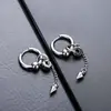 Aretes de Acero de Titanio para Hombres, Pinzas para Orejas con Borla y Cono Estilo Punk para Mujeres, Aros para Orejas Unisex sin Perforación, Accesorios para Orejas de Acero Inoxidable de Moda
