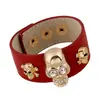 Pulsera Decorativa de Calavera de Aleación Estilo Punk Creativa y Exagerada, Pulsera de Cuero Ancha Ajustable Versátil Adecuada para Prisión