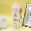316 Caneca Térmica Fofa de Desenho Animado Copo de Água Novo Inverno Conservação de Gelo e Frio Presente para Passeio Copo com Canudo Copo Portátil