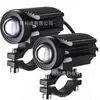 Novo Produto Refletor LED para Motocicleta, Refletor LED para Motocicleta de Veículo Elétrico com Lente de Duas Cores, Modificação de Farol Luz LED para Carro