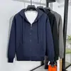 Casaco de moletom com capuz masculino, novo, primavera e outono, simples, para esportes ao ar livre, zíper, cardigan de algodão, jaqueta básica