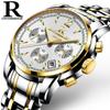 Reloj Deportivo Multifuncional para Hombre de Marca de Moda Esfera con Tres Ojos Seis Manecillas Cronometraje Resistente al Agua Luminoso Reloj para Hombre