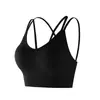 Tirante fino para la espalda, ropa interior deportiva de belleza para mujer, sujetador de una pieza, chaleco de fitness a prueba de impactos, copa fija, sujetador deportivo push up