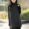 Chaleco Tejido de Punto Minimalista de Media Altura y Longitud Media para Mujer, Nuevo 2026 de Corte Holgado, Chaleco Versátil para Superponer, Cardigan de Suéter Tendencia