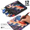 Set de marcadores de doble punta para arte, con diseño estilo chino, adecuado para el dibujo y los garabatos de estudiantes, y permite superponer colores
