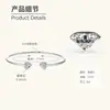 Pulseira Aberta para Exportação no Atacado com Moissanita Gota d'Água, Banhada a Prata S925 com Ouro 18K, Acessório de Joia da Moda para o Dia a Dia