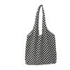 Chaleco de Cuadros Blanco y Negro Bolso de Hombro Nuevo Bolso Chaleco de Lona Estilo Han Feng ins Estudiante Bolso de Hombro Portátil