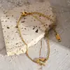 Lele Jewelry Pulseira de Coração Simples em Aço Inoxidável Europeia e Americana Popular Nicho Design de Coração de Pêssego Joia Simples Versátil para Mulheres