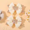 Nuevo Tocado para Niñas Accesorios para el Cabello de Corazón Pinza para el Pelo de Niña Linda Tarjeta Pinza para el Pelo de Dibujos Animados con Lazo de Puntos Rosas 5289