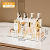 Caja cosmética transparente de lujo ligero con tapa, caja de almacenamiento a prueba de polvo, estante de almacenamiento de escritorio para joyas, caja de acabado para lápiz de cejas, base en polvo, lápiz labial