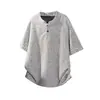 Camiseta Masculina de Verão Nova Manga Curta Estilo Coreano Tendência Simples Meia-Manga Estilo Hong Kong Solta Casual Tendência Marca Camiseta