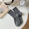 Meias Femininas de Algodão Primavera e Outono Meia Arrastão com Barra Bolha Meias Tulip Meia-Calça Algodão Penteado Meias Fofas para Gestantes