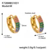 Brincos Esféricos em U de Três Fileiras de Diamante de Zircônia Cúbica de Alta Qualidade Xinyixin Banhados a Ouro 18K Real Acessível Luxo Versátil Brincos de Aço Inoxidável