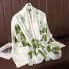 Lenço de seda brilhante elegante da moda feminino fino macio lenço de seda artificial tamanho grande xale de proteção solar TikTok entrega ao vivo
