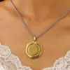 Geometria Estrela do Mar Transfronteiriça Europeia e Americana Ouro Titânio Aço Pingente Colar de Alta Qualidade Brinco de Luxo Leve Conjunto de Luxo Leve Joias Femininas