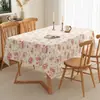 Toalha de Mesa Floral Fresca e Simples, Impermeável e à Prova de Óleo, Jogo Americano de Mesa de Jantar Sem Lavagem, Novo Modelo 2026, Toalha de Mesa de Centro de Luxo Leve de Alta Qualidade