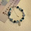Novo Bracelete de Aventurina Verde com Contas em Folha de Lótus Estilo Chinês, Bracelete Multicamadas Estilo Nacional Levemente Luxuoso de Alta Qualidade, Joia de Mão Retrô Exquisita para Mulheres