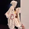 Roupão com Capuz de Lã Coral do Coelho Miffy Conjunto de Pijama Casual de Inverno com Estampa de Cachorro Espesso e Quente para Entrega em Casa