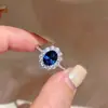 Anillo de Plata de Ley S925 con Zafiro para Mujer, Lujo Accesible, Sensación de Alta Gama, Diseño de Nicho, Anillo Único, Nuevo Estilo Caliente 2026