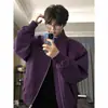 Chaqueta bomber de estilo americano gris, corte holgado, para primavera y otoño, con retazos, cuello alto, chaqueta de béisbol de alta costura, transfronteriza