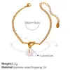 Pulsera Nudosa de Acero Inoxidable Chapado en Oro de 18 Quilates con Colgante de Letra Redondo de Colores Estilo Dulce y Fresco Personalizado Europeo y Americano Joyería para Manos Dopamina