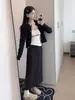 Falda de Verano Negra con Lunares para Mujer Tallas Grandes, de Cintura Alta, Favorecedora para Figuras Curvilíneas, Cubre Cadera, de Gasa, de Longitud Media