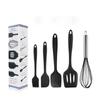 Utensílios de Cozinha de Silicone 5 Peças Tudo Incluído Peça Única Pá de Silicone Conjunto de Ferramentas para Assar DIY Conjunto de Raspadores Ferramentas para Bolo