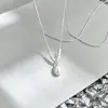 Collar minimalista de plata con perla en forma de V para la clavícula, delicado y alarga el cuello, collar fino de plata moderno y versátil