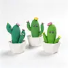 Planta de cactus simulada en maceta musgo micro paisajismo resina adorno pequeño caricatura decoración de escritorio planta en maceta DIY adorno pequeño