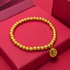 Pulsera de Arena Dorada Color Oro para Mujer al por Mayor Latón Apilable Vintage Doble Capa Anillo Liso Pulsera Lujo Ligero Chapado en Oro al Vacío