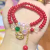 Ventas Directas de Fábrica de Nuevas Pulseras Rojas de Año de Nacimiento del Zodiaco, Suministro para Transmisiones en Vivo, Pulseras Rojas de Cristal con Doble Capa para el Año del Caballo