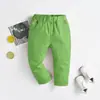 Calças Elásticas Transfronteiriças para Meninos e Meninas Roupa de Primavera e Outono Tendência Cool e Bonitas Calças Casuais Uniforme Escolar