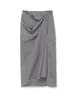 Comércio Exterior Europeu e Americano Transfronteiriço Roupas Femininas Aliexpress Verão 2026 Retrô Versátil Saia Plissada Xadrez Preto e Branco