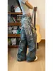 Jeans Americano de alta qualidade para uso diário, com estampa digital 3D de corrente de doces, bainha curva desgastada, para homens e mulheres, calça casual reta, moderna