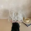 Bolsa de Mão com Contas Versátil e Moderna 2026 Estilosa Bolsa de Celular com Pérolas Vazadas Bolsa Transversal Elegante Tipo Balde